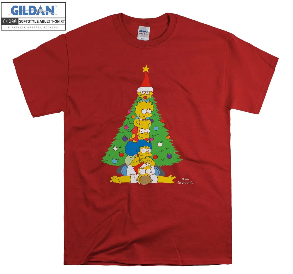 Inktee Store - The Simpsons Family Christmas Tree Holiday T-Shirt Image