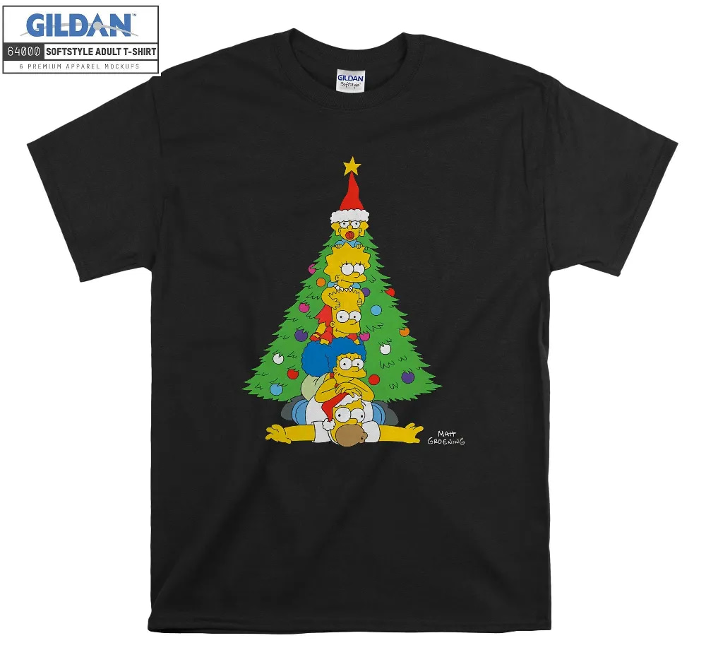 Inktee Store - The Simpsons Family Christmas Tree Holiday T-Shirt Image