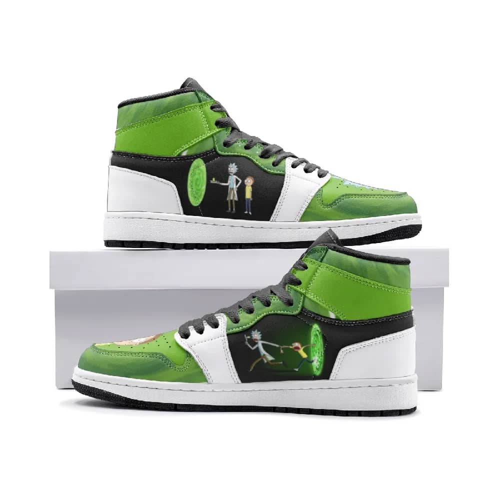 Inktee Store - Travel Time Rick And Morty Custom Air Jordans Shoes Image