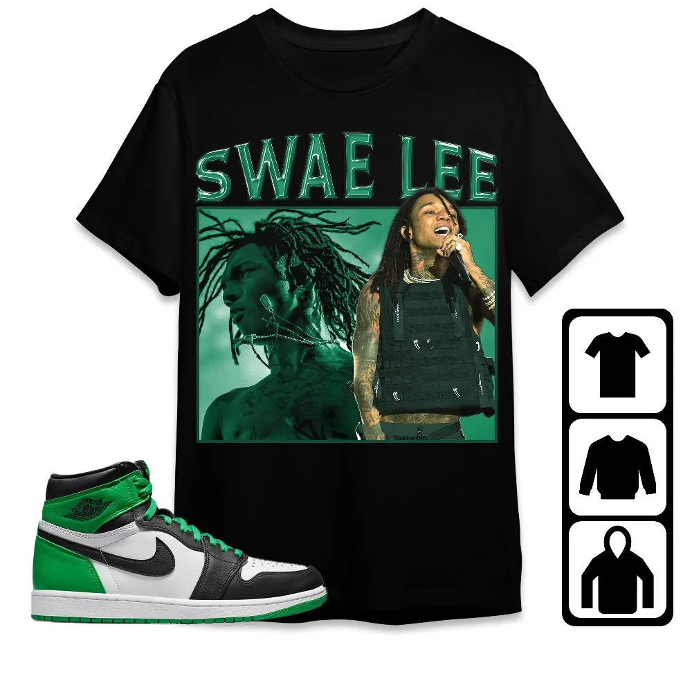 Inktee Store - Jordan 1 Celtic Lucky Green Unisex T-Shirt - Swae Lee - Sneaker Match Tees Image