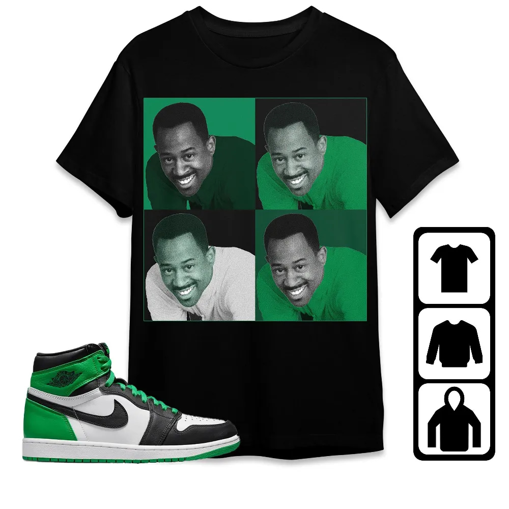 Inktee Store - Jordan 1 Celtic Lucky Green Unisex T-Shirt - Martin Colour - Sneaker Match Tees Image