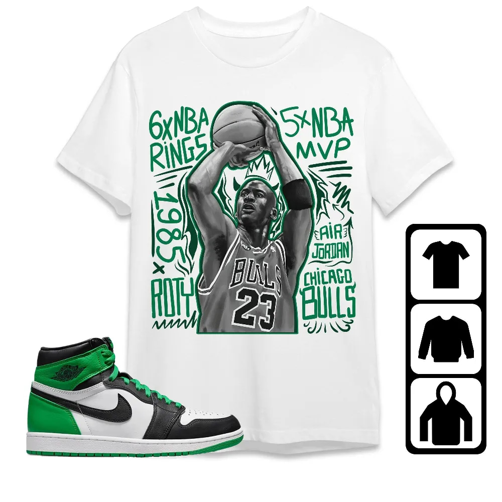 Inktee Store - Jordan 1 Celtic Lucky Green Unisex T-Shirt - Mj 23 - Sneaker Match Tees Image