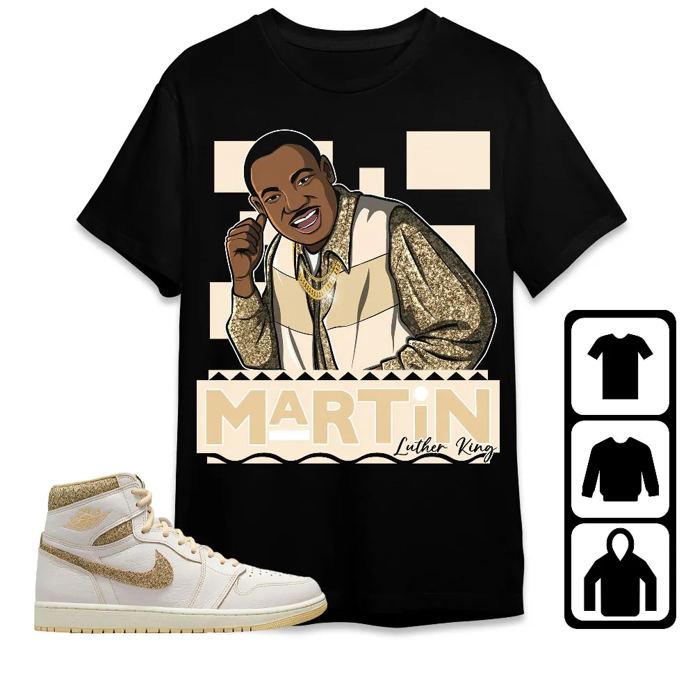 Inktee Store - Jordan 1 Craft Vibrations Of Naija Unisex T-Shirt - Martin Luther King - Sneaker Match Tees Image