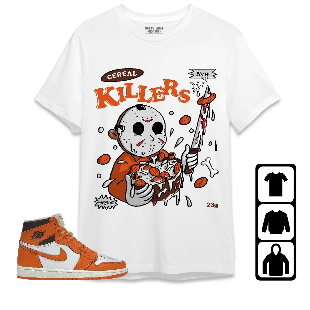 Inktee Store - Jordan 1 High Og Starfish Unisex T-Shirt - Jason Cereal Killer - Sneaker Match Tees Image