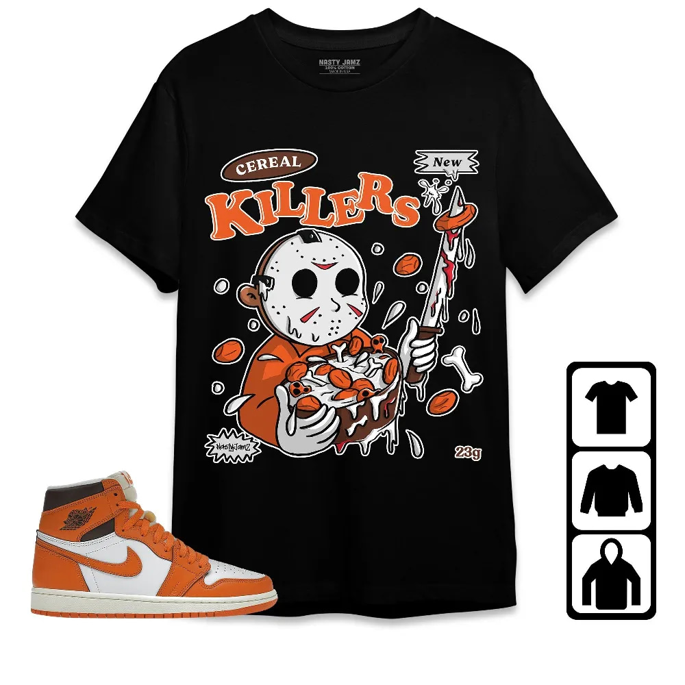 Inktee Store - Jordan 1 High Og Starfish Unisex T-Shirt - Jason Cereal Killer - Sneaker Match Tees Image