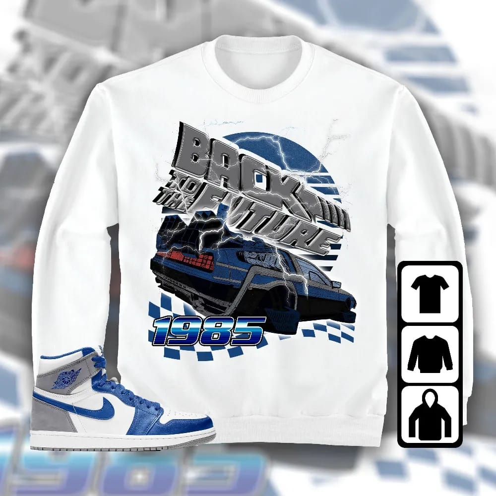 Inktee Store - Jordan 1 High Og True Blue Unisex T-Shirt - The Future Car - Sneaker Match Tees Image