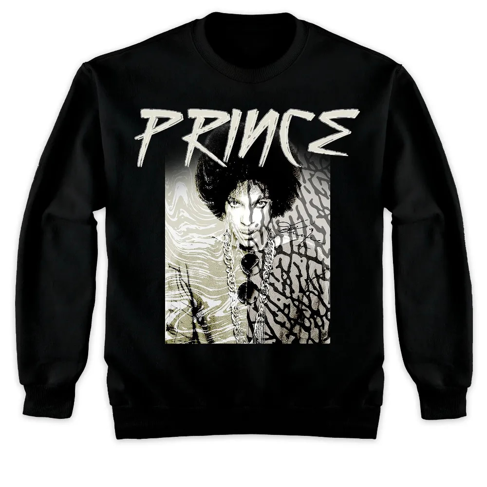 Inktee Store - Jordan 1 Low Black Cement Unisex T-Shirt - Prince Signature - Sneaker Match Tees Image