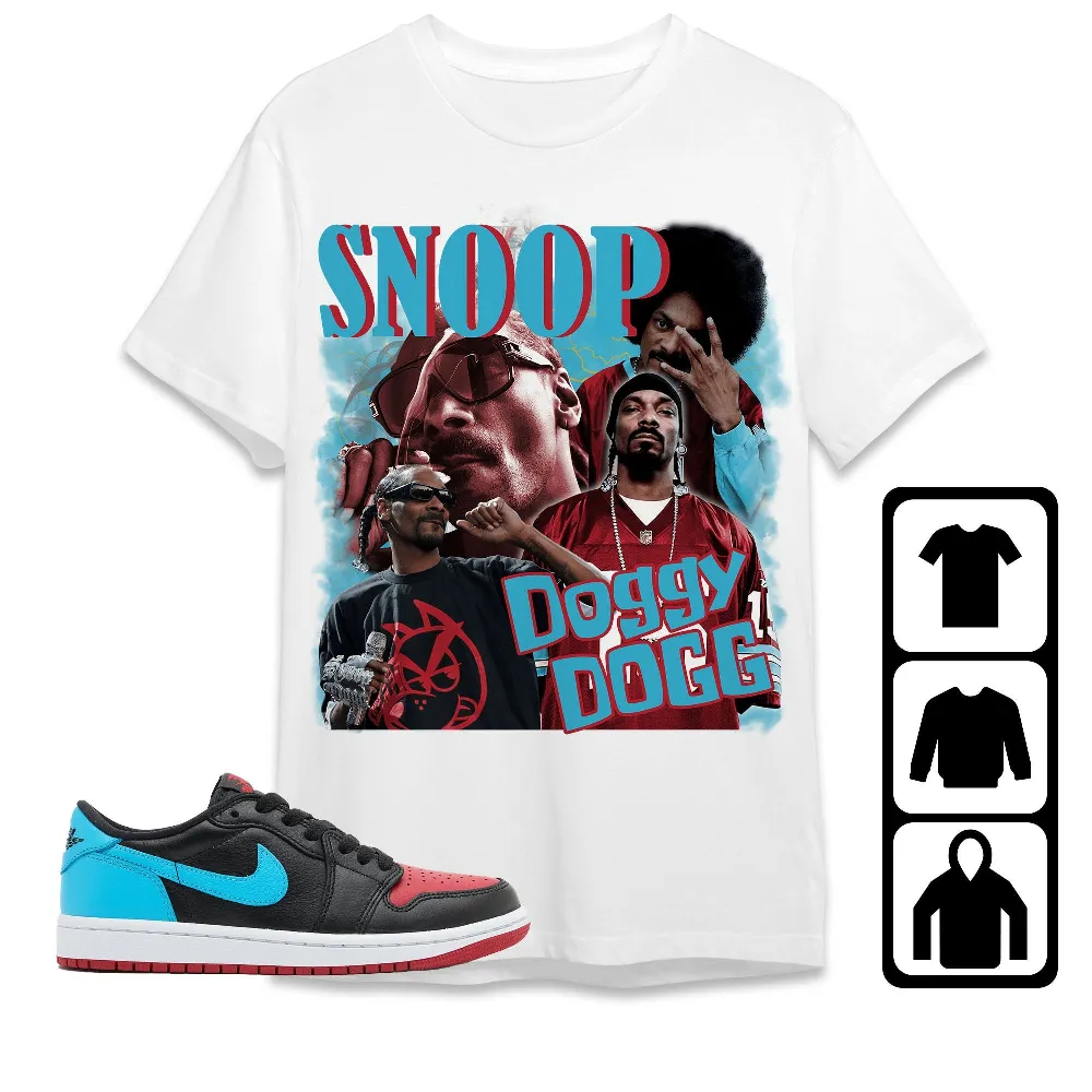 Inktee Store - Jordan 1 Low University Blue To Chi Unisex T-Shirt - 90S Dogg - Sneaker Match Tees Image
