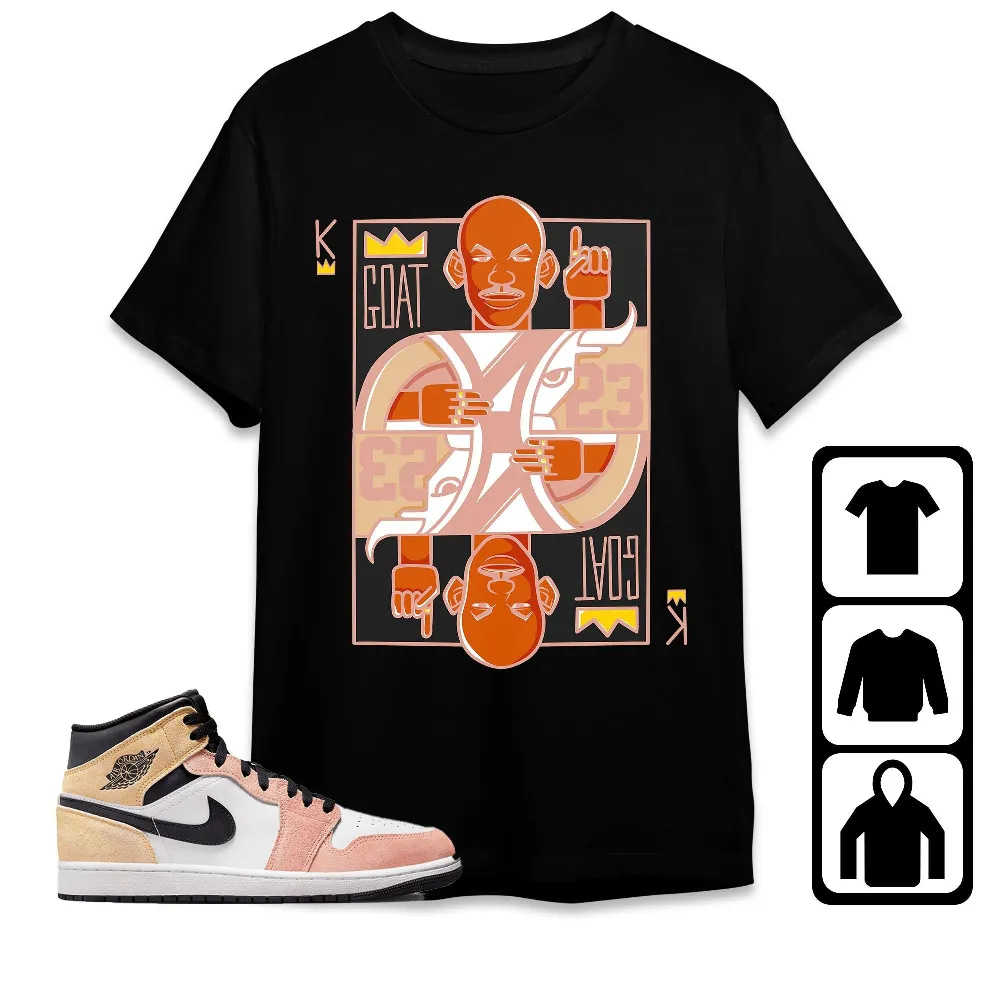 Inktee Store - Jordan 1 Mid Magic Ember Unisex T-Shirt - King Goat Mj - Sneaker Match Tees Image