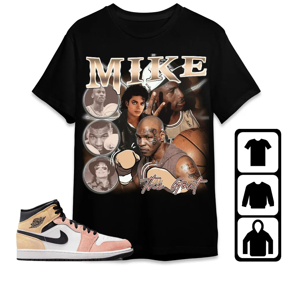 Inktee Store - Jordan 1 Mid Magic Ember Unisex T-Shirt - Mike The Goat - Sneaker Match Tees Image