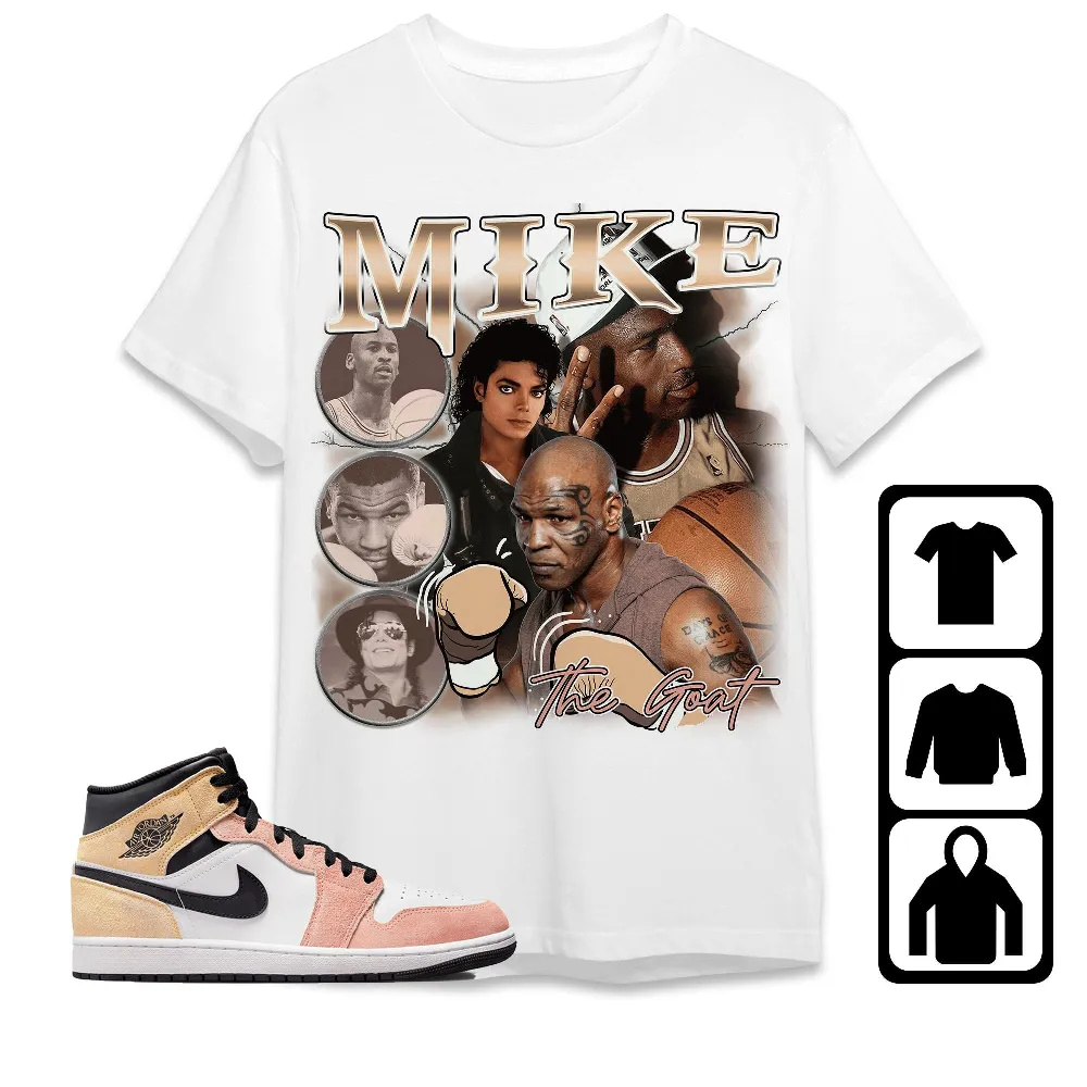 Inktee Store - Jordan 1 Mid Magic Ember Unisex T-Shirt - Mike The Goat - Sneaker Match Tees Image
