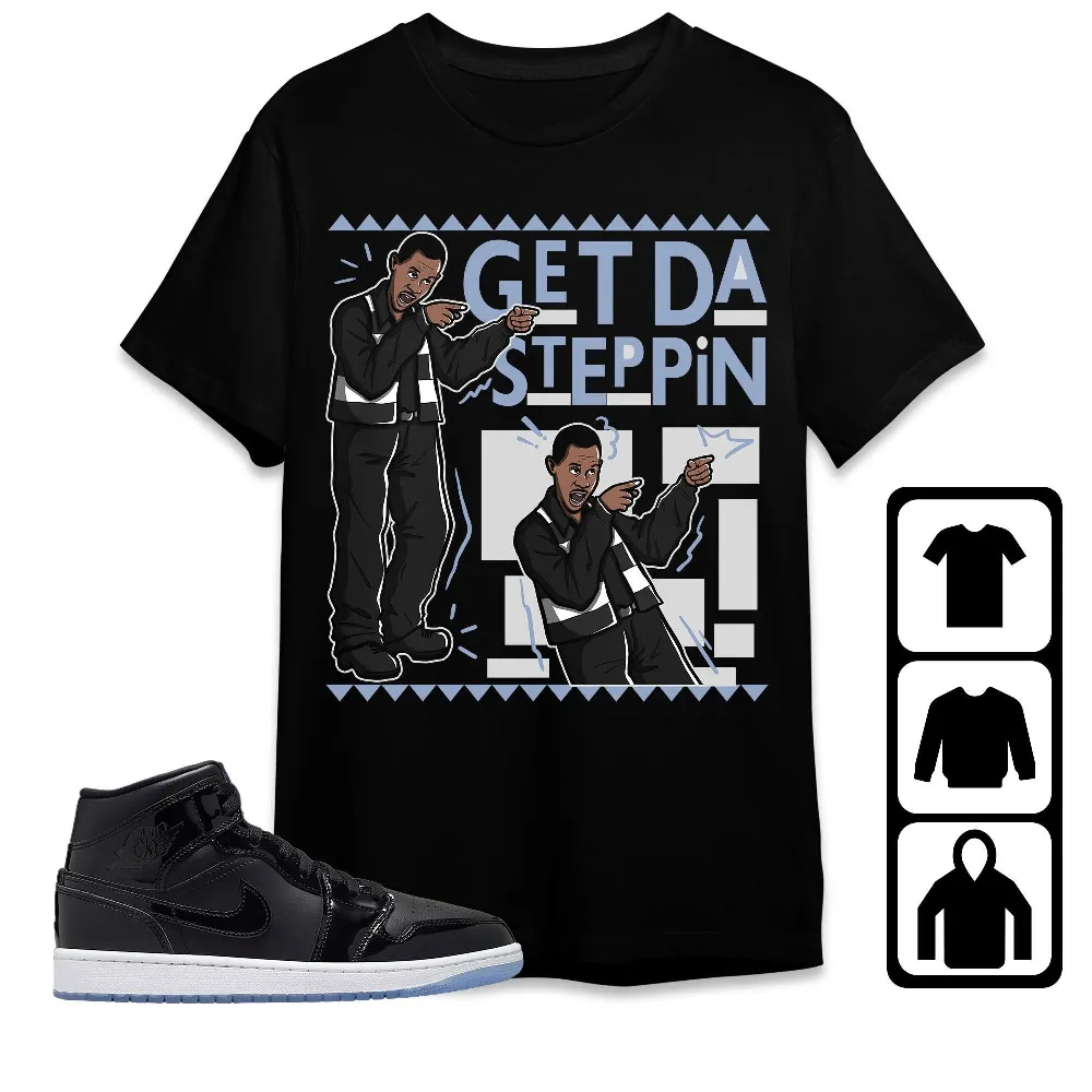 Inktee Store - Jordan 1 Mid Space Jam Unisex T-Shirt - Get Da Steppin Martin - Sneaker Match Tees Image