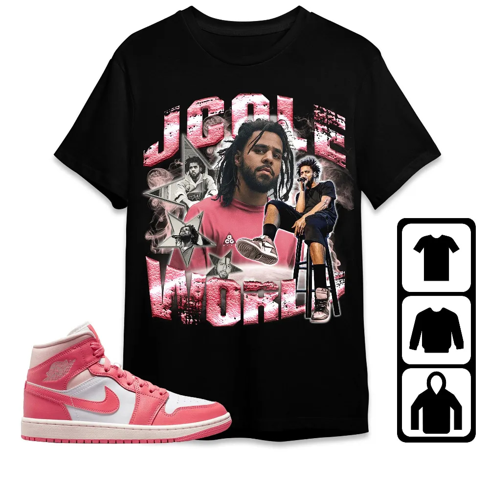 Inktee Store - Jordan 1 Mid Strawberries And Cream Unisex T-Shirt - Jay Cole - Sneaker Match Tees Image