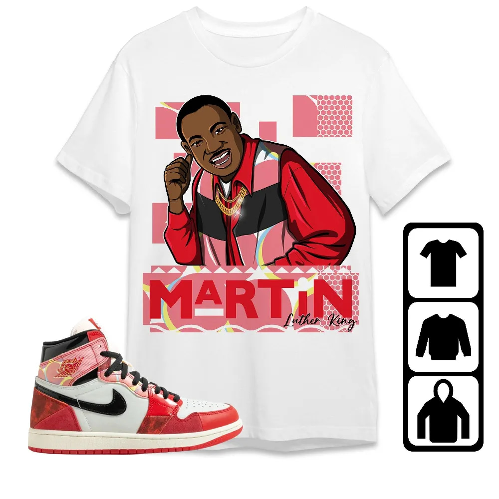 Inktee Store - Jordan 1 Spiderman Across The Spider-Verse Unisex T-Shirt - Martin Luther King - Sneaker Match Tees Image