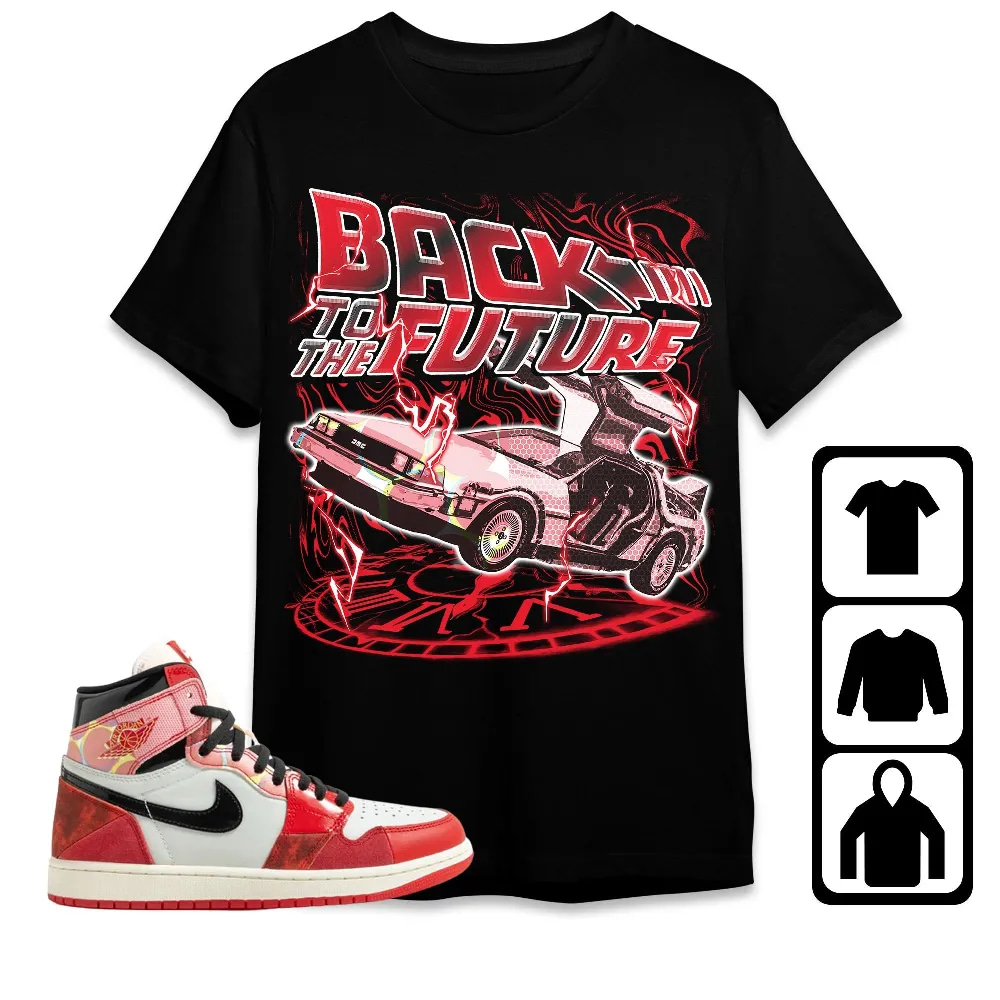 Inktee Store - Jordan 1 Spiderman Across The Spider-Verse Unisex T-Shirt - Back In Time - Sneaker Match Tees Image