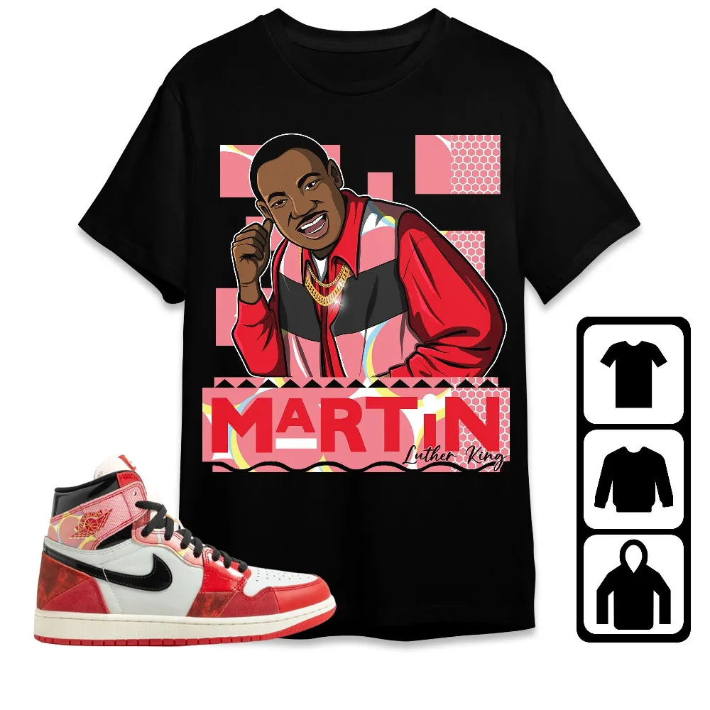 Inktee Store - Jordan 1 Spiderman Across The Spider-Verse Unisex T-Shirt - Martin Luther King - Sneaker Match Tees Image