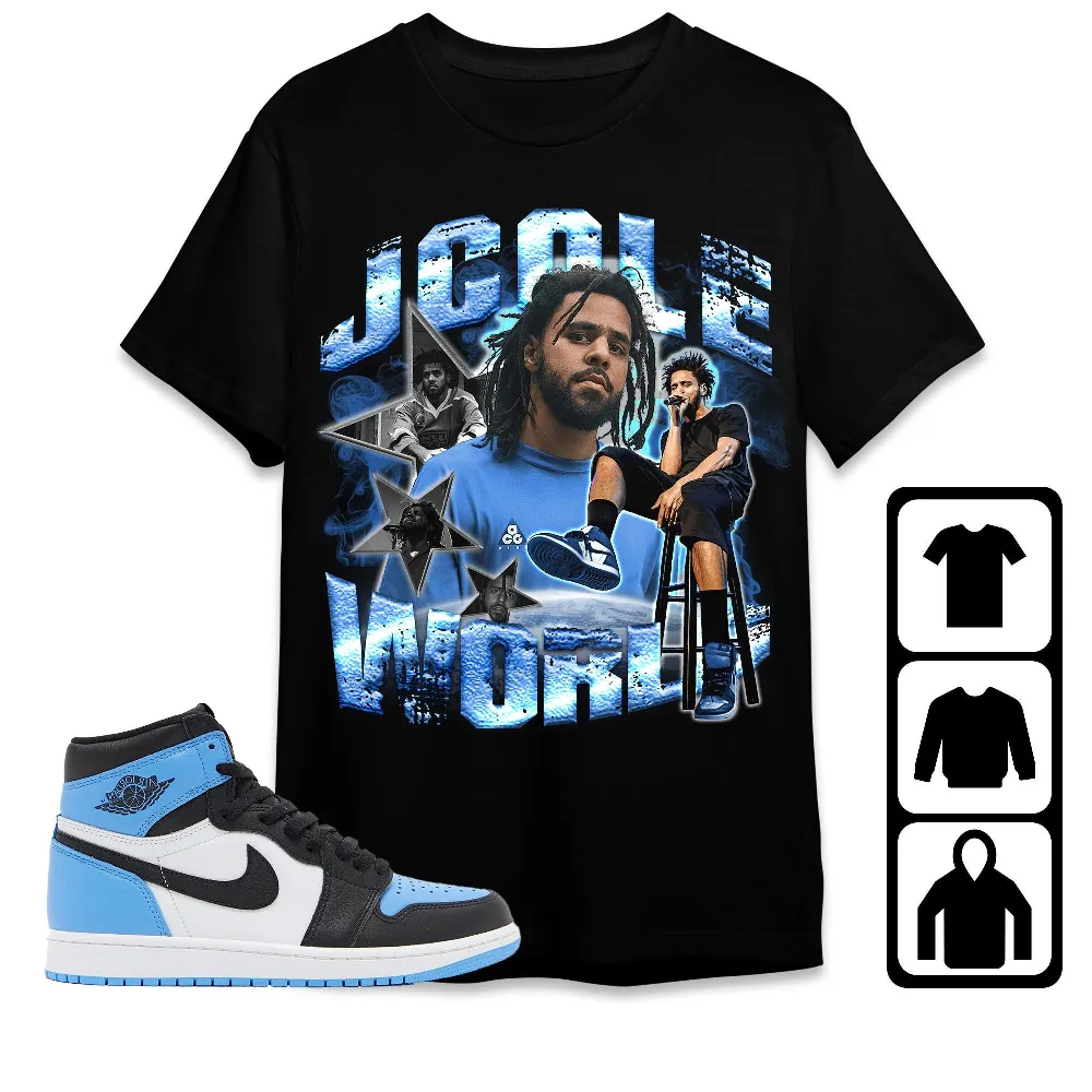 Inktee Store - Jordan 1 University Blue Toe Unisex T-Shirt - Jay Cole - Sneaker Match Tees Image