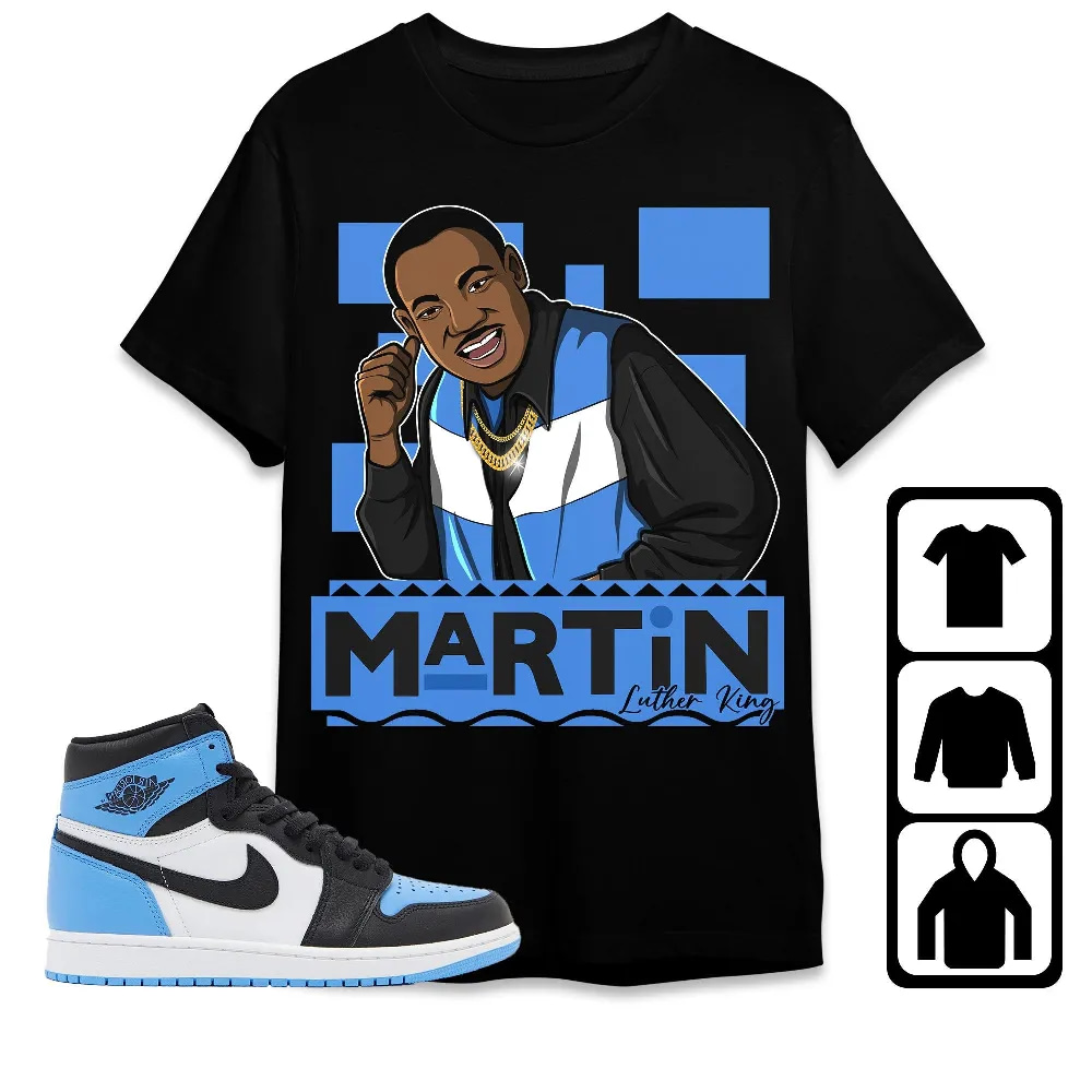 Inktee Store - Jordan 1 University Blue Toe Unisex T-Shirt - Martin Luther King - Sneaker Match Tees Image