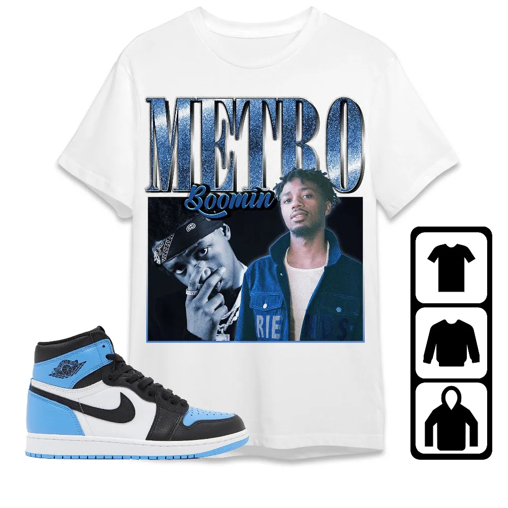 Inktee Store - Jordan 1 University Blue Toe Unisex T-Shirt - Metro Boomin - Sneaker Match Tees Image