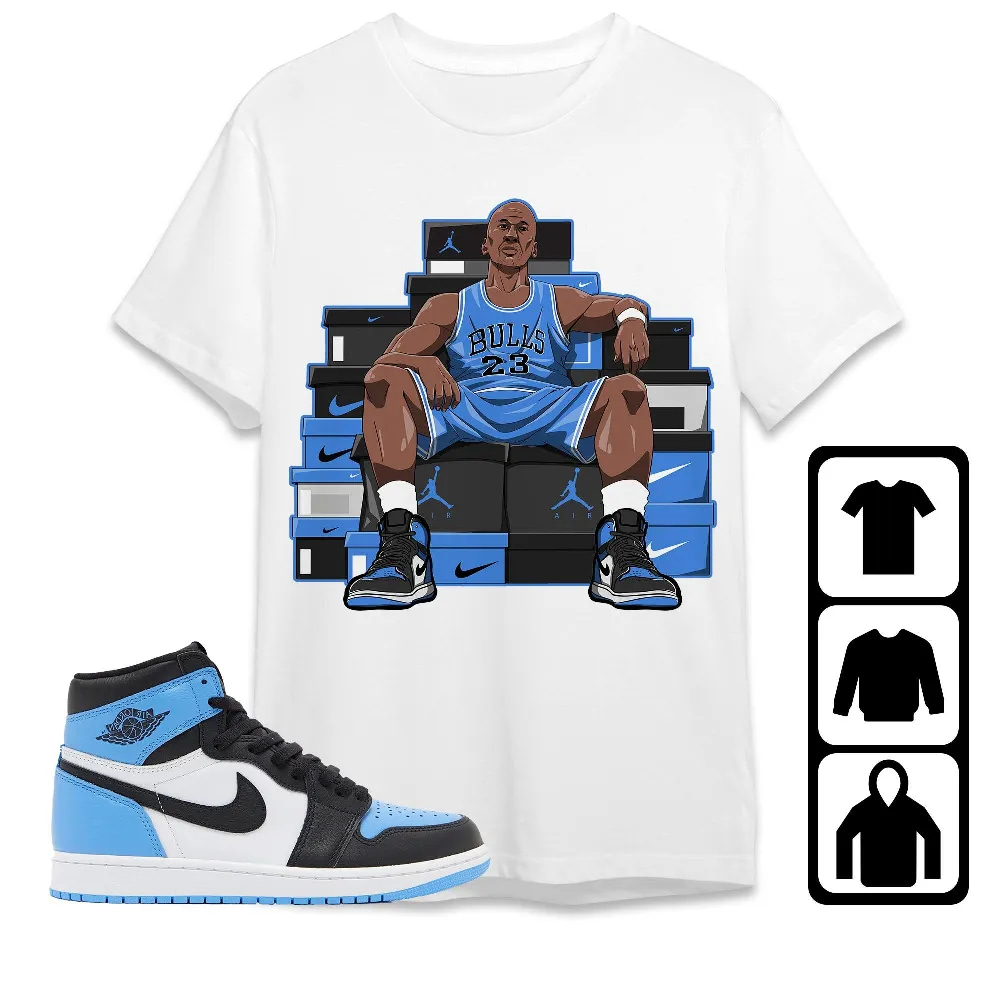 Inktee Store - Jordan 1 University Blue Toe Unisex T-Shirt - Mj Sneaker - Sneaker Match Tees Image