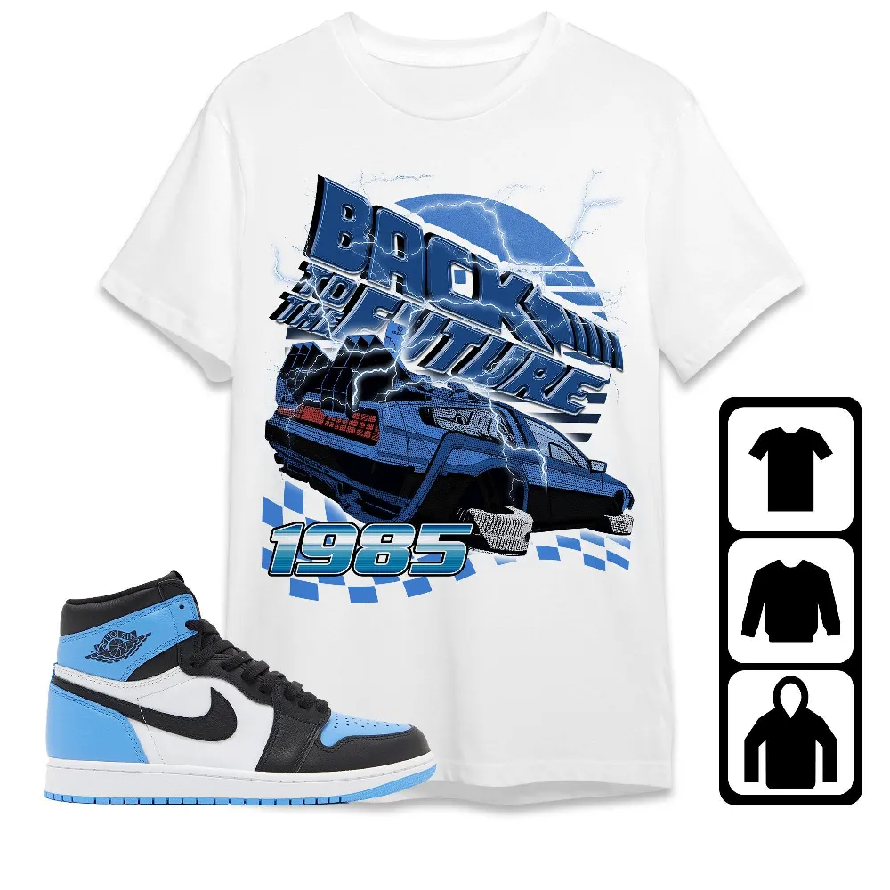 Inktee Store - Jordan 1 University Blue Toe Unisex T-Shirt - The Future Car - Sneaker Match Tees Image