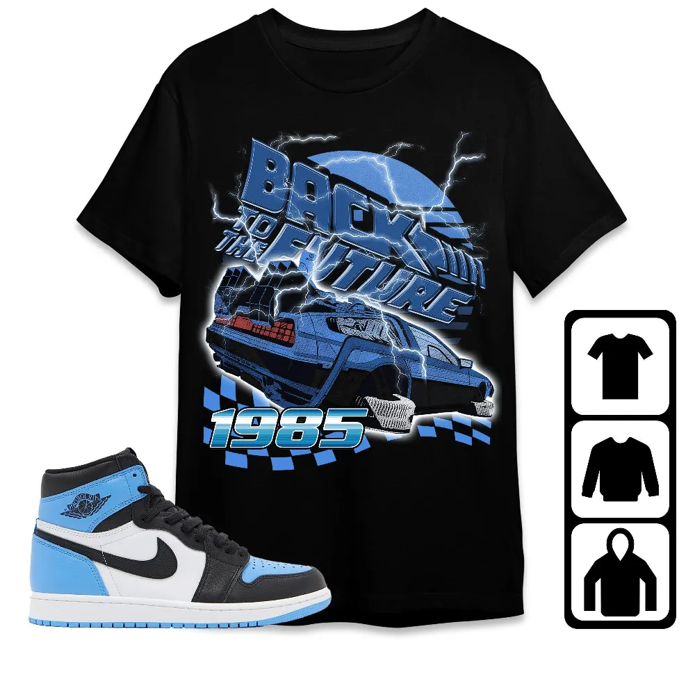 Inktee Store - Jordan 1 University Blue Toe Unisex T-Shirt - The Future Car - Sneaker Match Tees Image