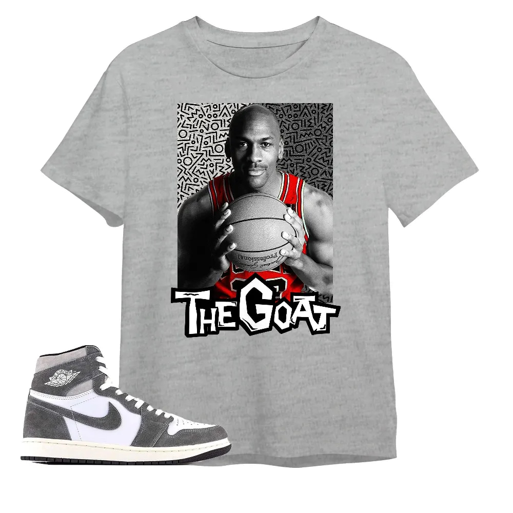 Inktee Store - Jordan 1 Washed Heritage Unisex Color T-Shirt - The Goat Doodle - Sneaker Match Tees Image