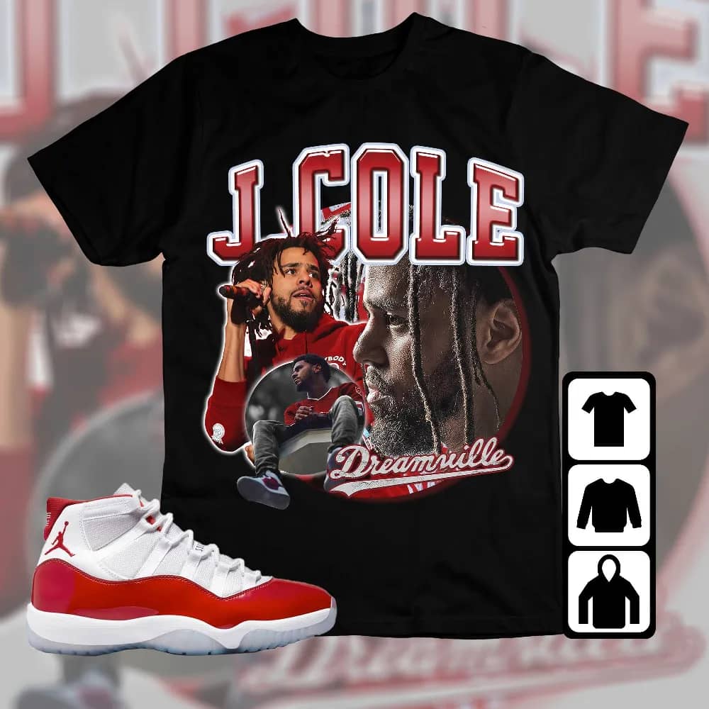 Inktee Store - Jordan 11 Cherry Unisex T-Shirt - Cole Rapper - Sneaker Match Tees Image