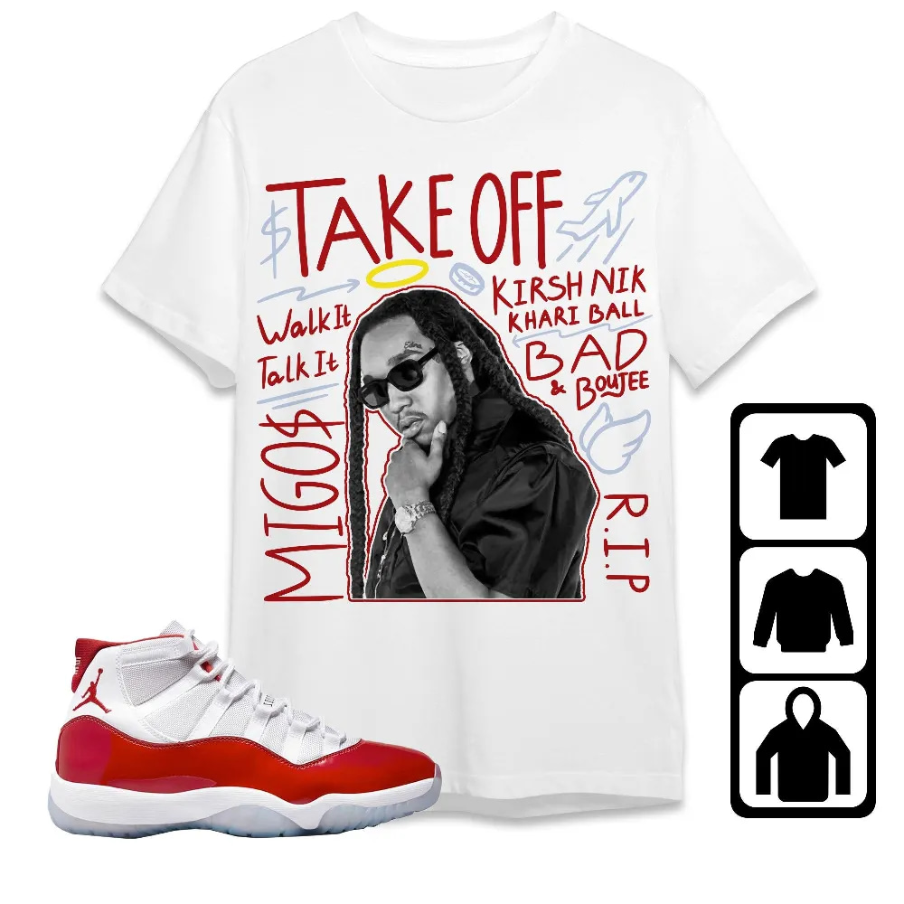 Inktee Store - Jordan 11 Cherry Unisex T-Shirt - New Take Off - Sneaker Match Tees Image