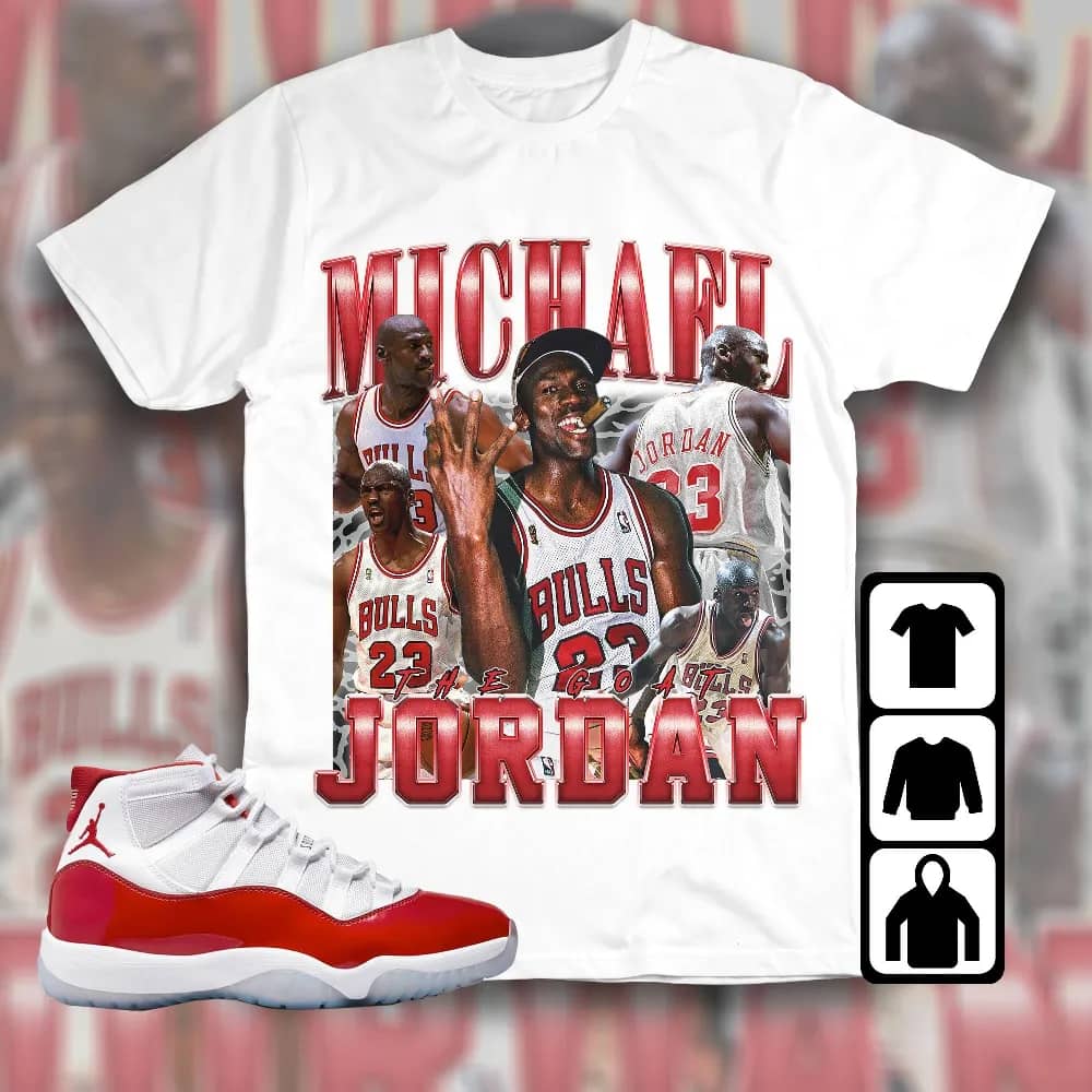 Inktee Store - Jordan 11 Cherry Unisex T-Shirt - The Goat Mj - Sneaker Match Tees Image