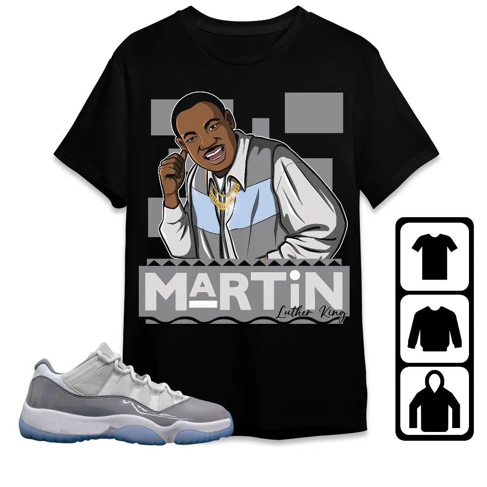 Inktee Store - Jordan 11 Low Cement Grey Unisex T-Shirt - Martin Luther King - Sneaker Match Tees Image