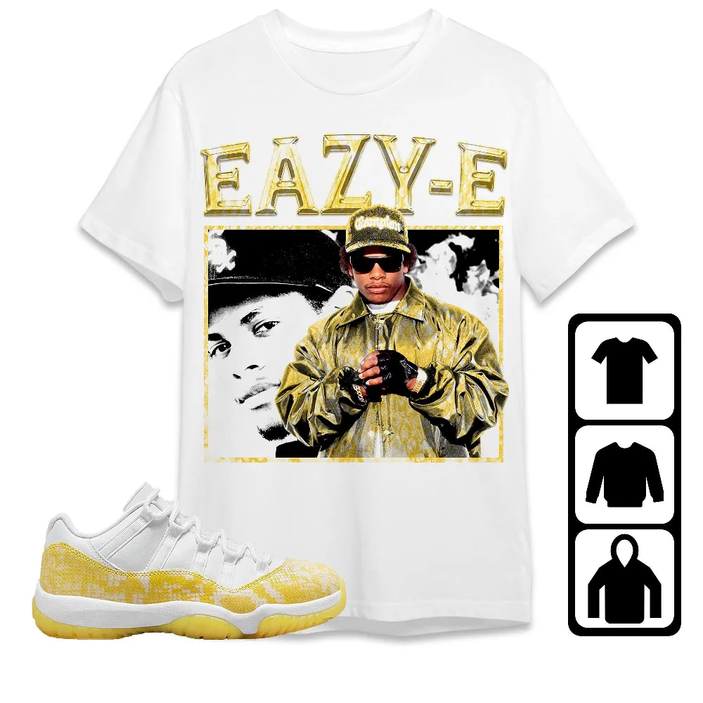 Inktee Store - Jordan 11 Low Yellow Snakeskin Unisex T-Shirt - Eazy E - Sneaker Match Tees Image