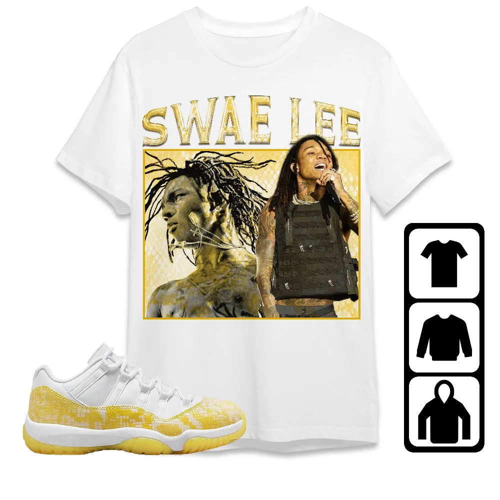 Inktee Store - Jordan 11 Low Yellow Snakeskin Unisex T-Shirt - Swae Lee - Sneaker Match Tees Image
