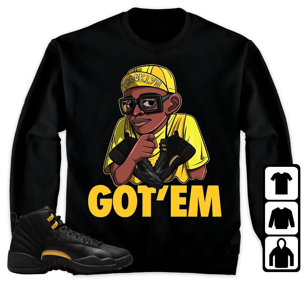 Inktee Store - Jordan 12 Black Taxi Unisex T-Shirt - Got Em Spike - Sneaker Match Tees Image