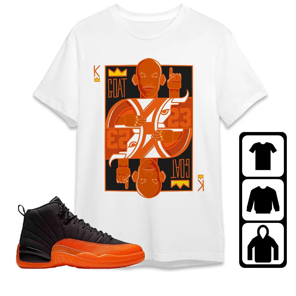 Inktee Store - Jordan 12 Brilliant Orange Unisex T-Shirt - King Goat Mj - Sneaker Match Tees Image