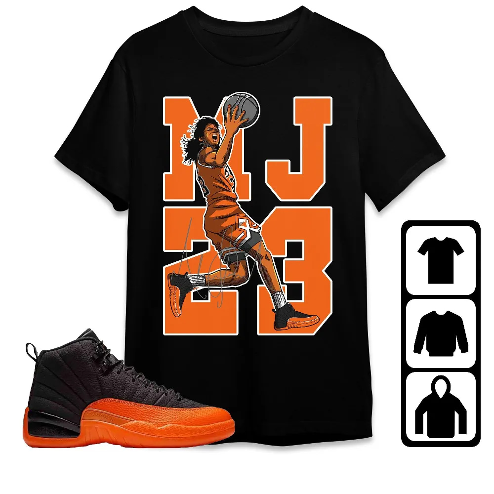 Inktee Store - Jordan 12 Brilliant Orange Unisex T-Shirt - Best Goat Mj - Sneaker Match Tees Image