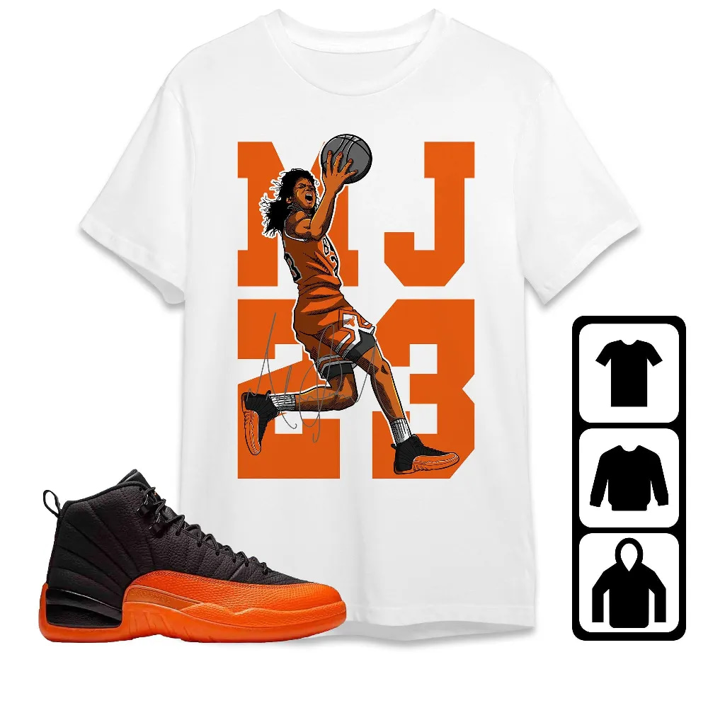 Inktee Store - Jordan 12 Brilliant Orange Unisex T-Shirt - Best Goat Mj - Sneaker Match Tees Image
