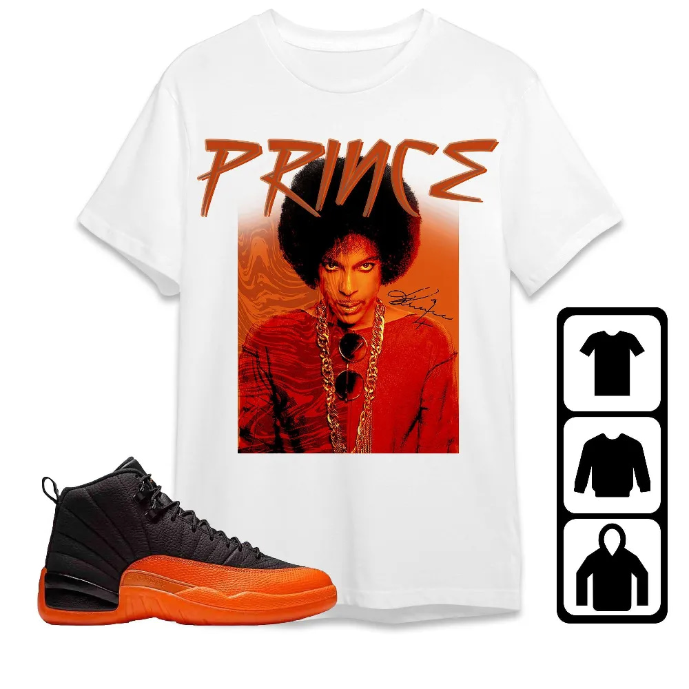 Inktee Store - Jordan 12 Brilliant Orange Unisex T-Shirt - Prince Signature - Sneaker Match Tees Image