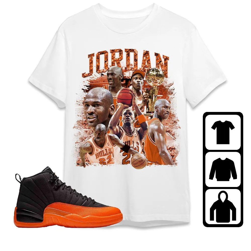 Inktee Store - Jordan 12 Brilliant Orange Unisex T-Shirt - Sneaker Match Tees Image