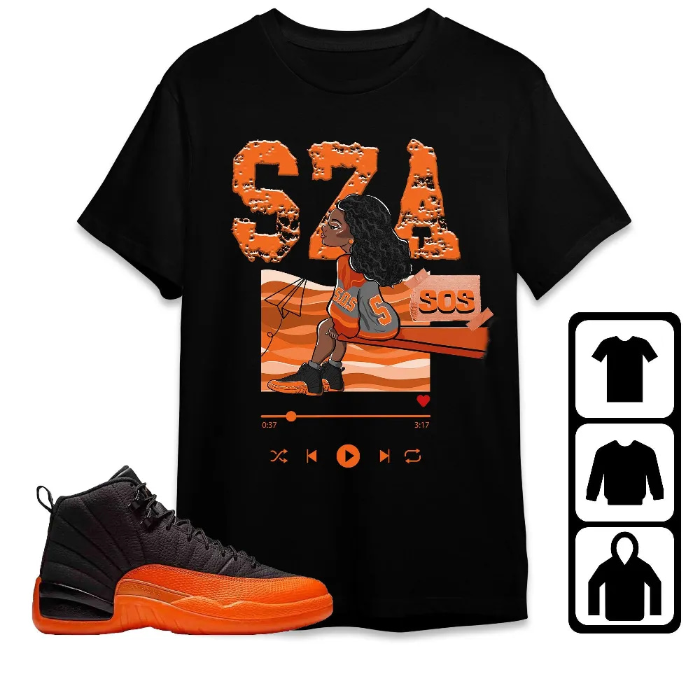 Inktee Store - Jordan 12 Brilliant Orange Unisex T-Shirt - Sza Sos - Sneaker Match Tees Image