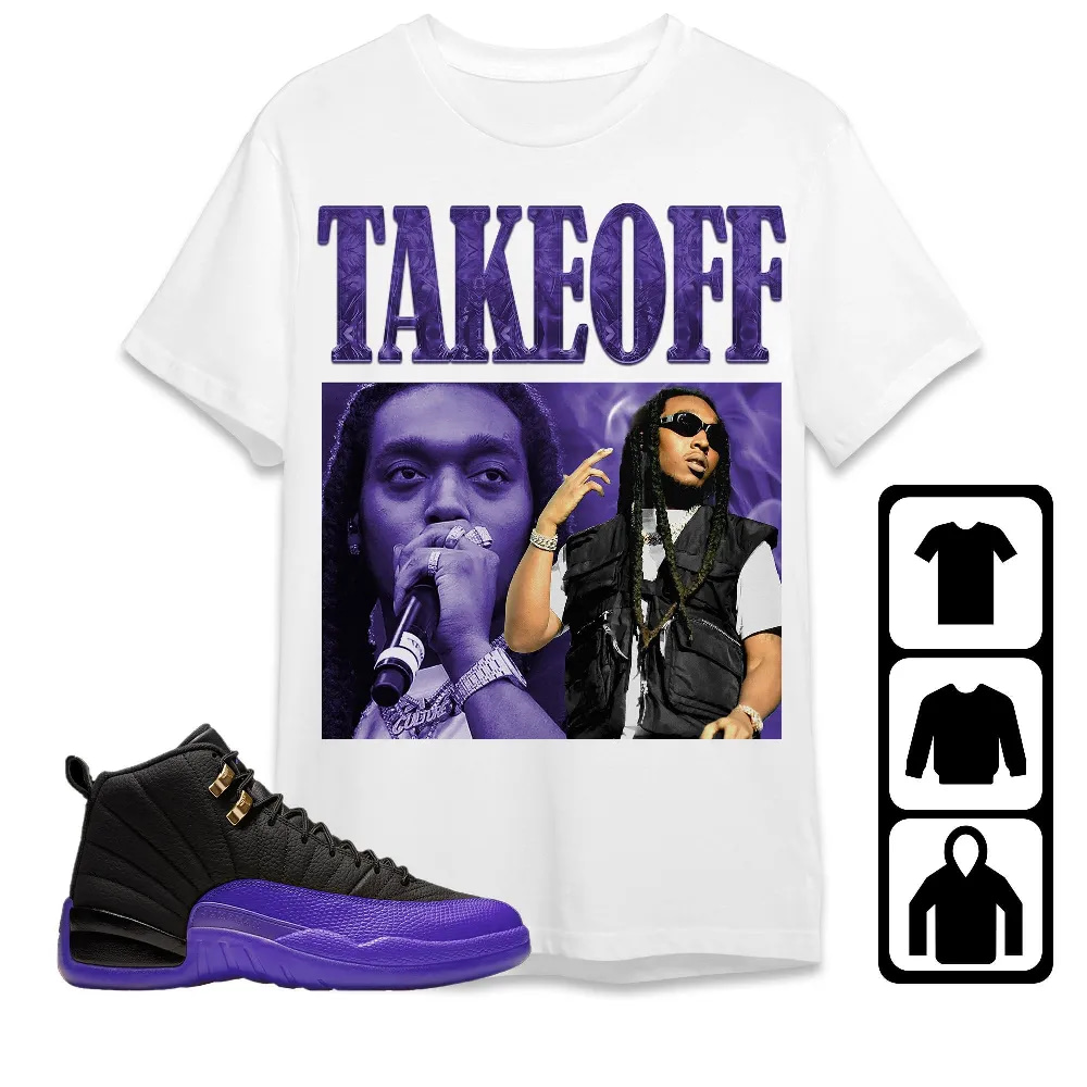 Inktee Store - Jordan 12 Field Purple Unisex T-Shirt - Takeoff Portrait - Sneaker Match Tees Image