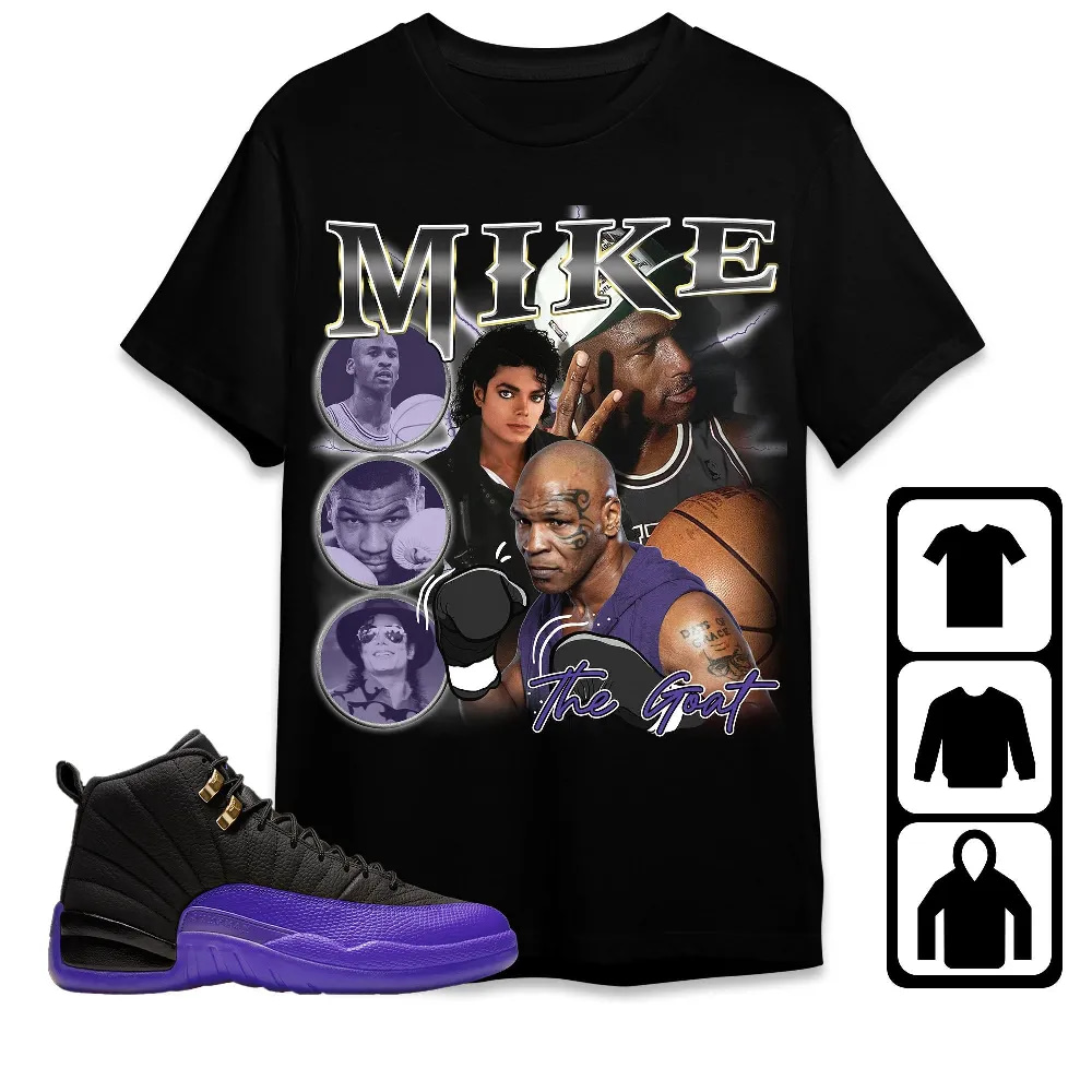 Inktee Store - Jordan 12 Field Purple Unisex T-Shirt - Mike The Goat - Sneaker Match Tees Image