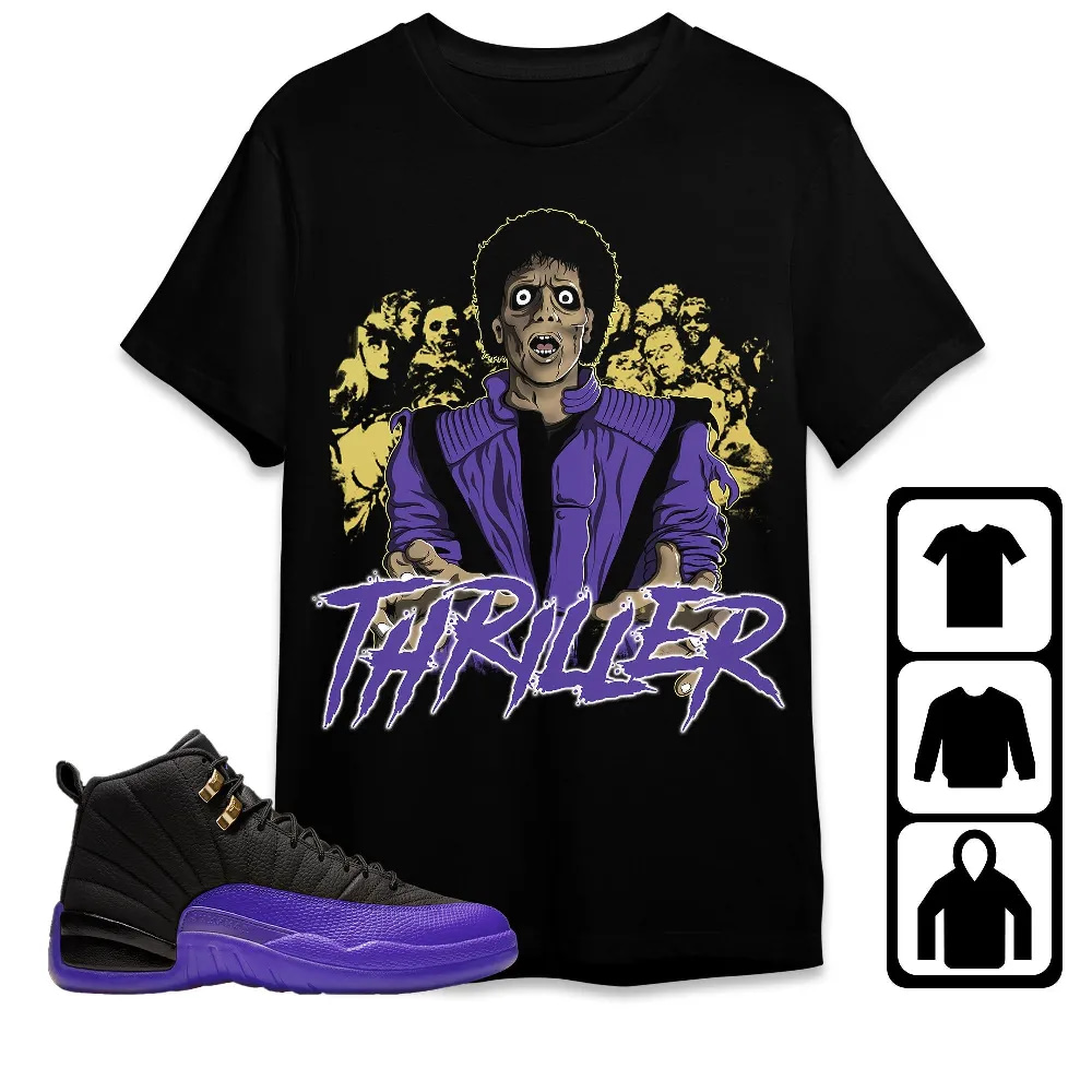 Inktee Store - Jordan 12 Field Purple Unisex T-Shirt - Thriller - Sneaker Match Tees Image