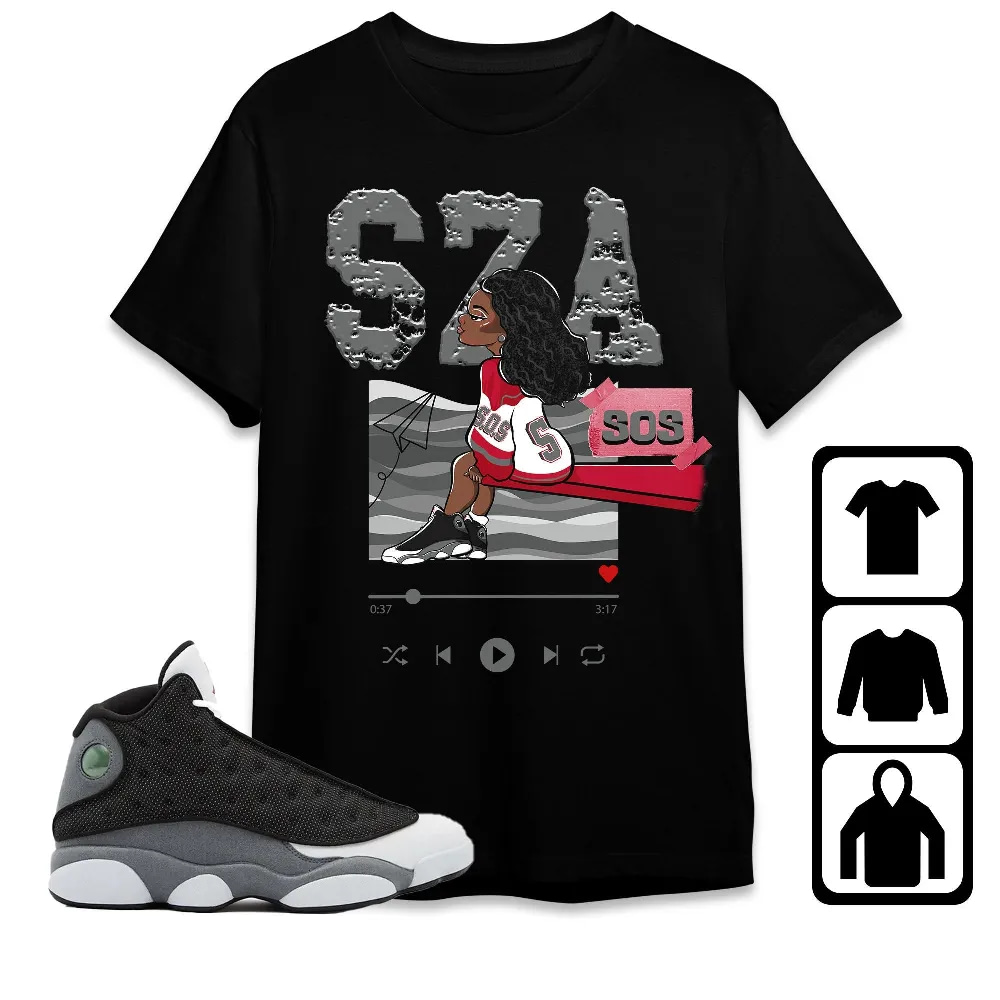 Inktee Store - Jordan 13 Black Flint Unisex T-Shirt - Sza Sos - Sneaker Match Tees Image