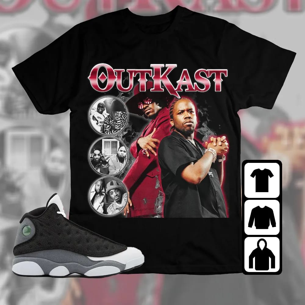 Inktee Store - Jordan 13 Black Flint Unisex T-Shirt - Outkast - Sneaker Match Tees Image