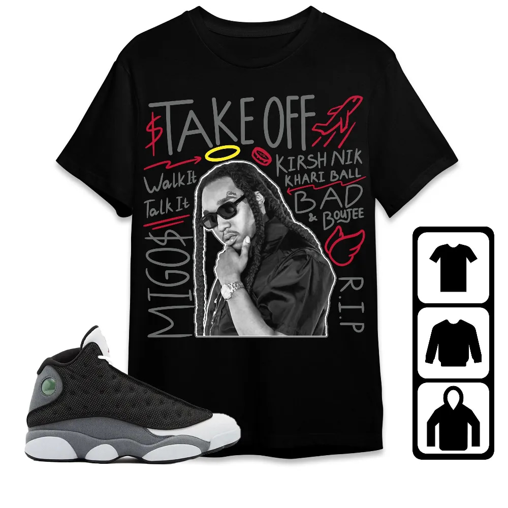 Inktee Store - Jordan 13 Black Flint Unisex T-Shirt - New Take Off - Sneaker Match Tees Image