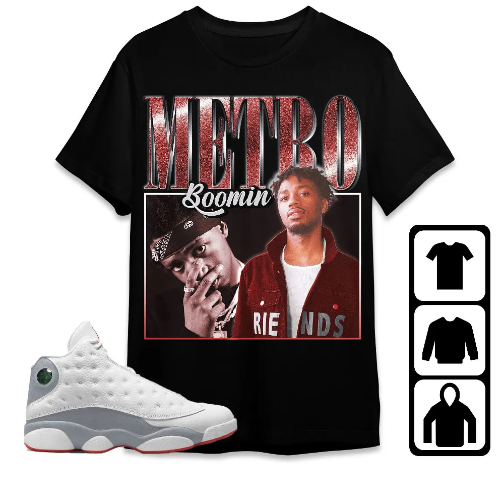 Inktee Store - Jordan 13 Wolf Grey Unisex T-Shirt - Metro Boomin - Sneaker Match Tees Image