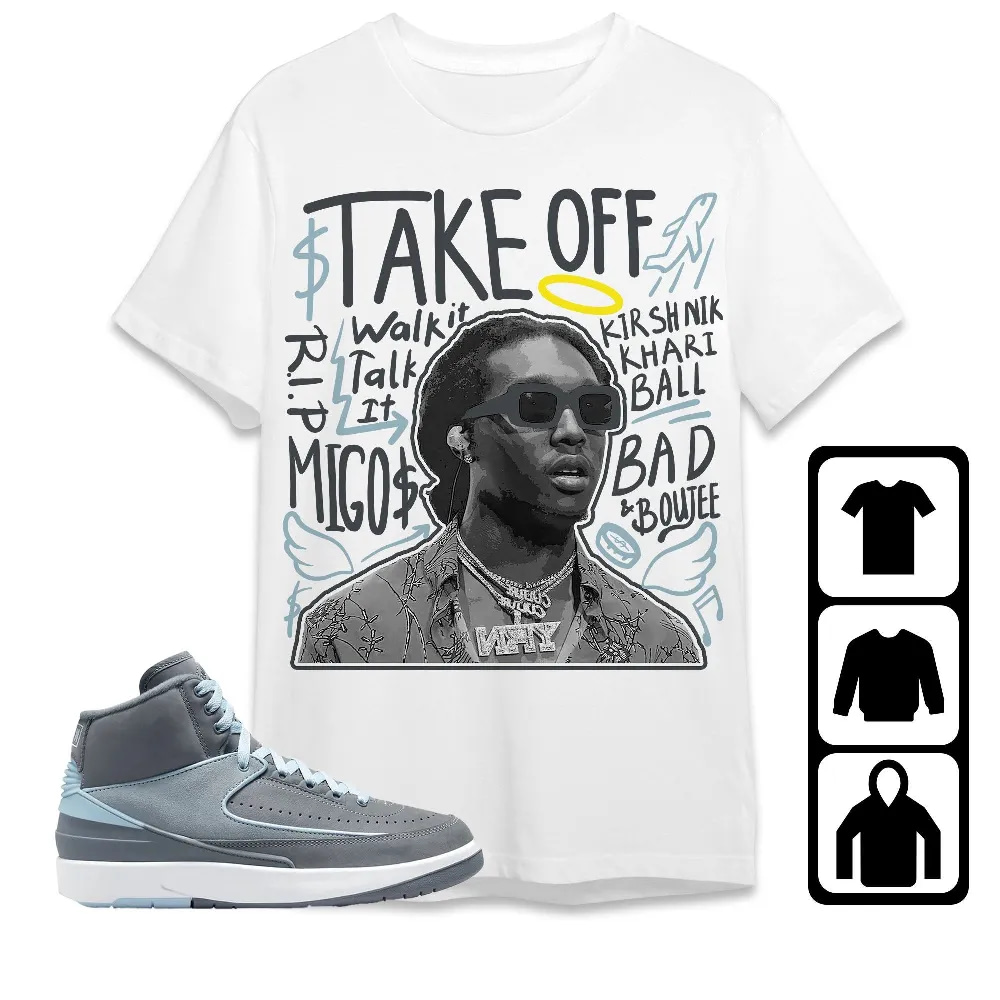 Inktee Store - Jordan 2 Cool Grey Unisex T-Shirt - Take Off - Sneaker Match Tees Image