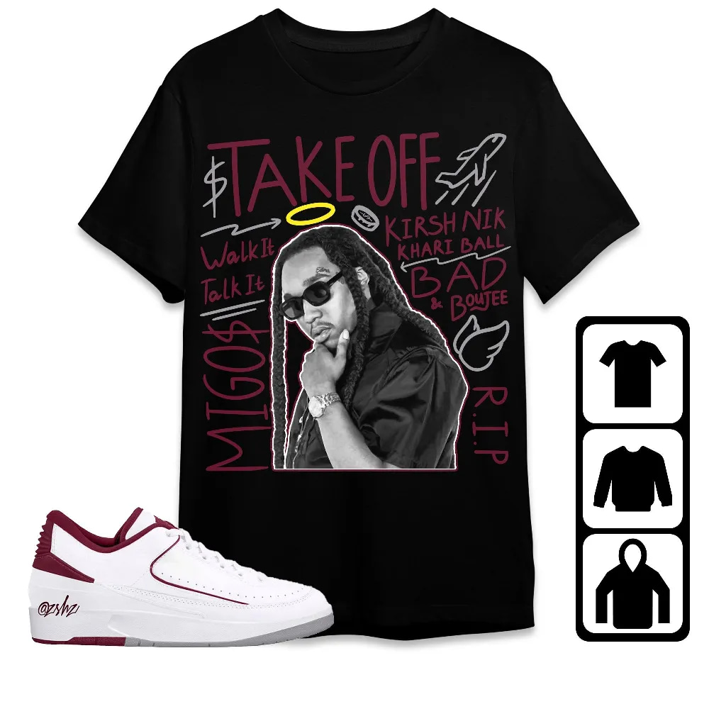 Inktee Store - Jordan 2 Low Cherrywood Unisex T-Shirt - New Take Off - Sneaker Match Tees Image