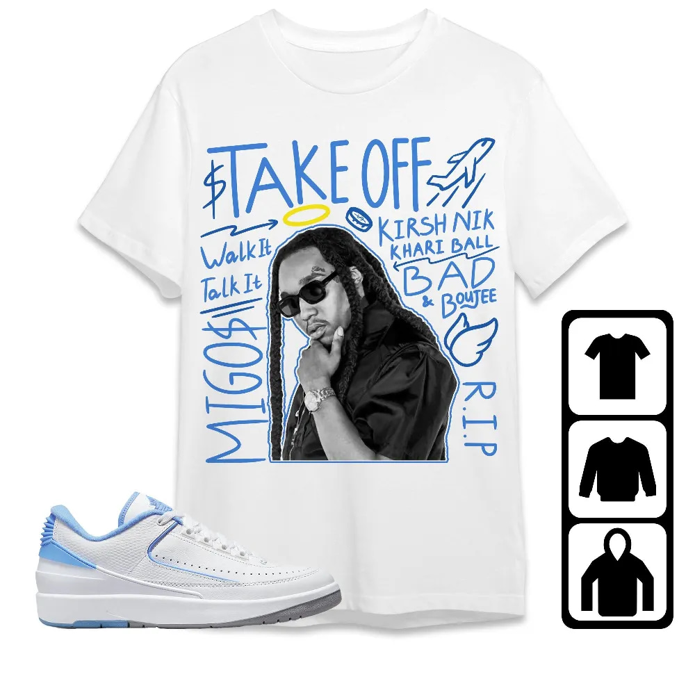 Inktee Store - Jordan 2 Low University Blue Unisex T-Shirt - New Take Off - Sneaker Match Tees Image